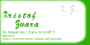 kristof zvara business card